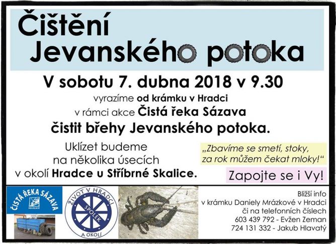 Čištění Jevanského potoka.