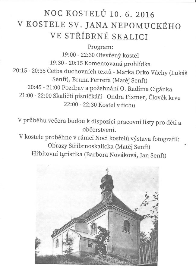 Noc kostelů ve Stříbrné Skalici.